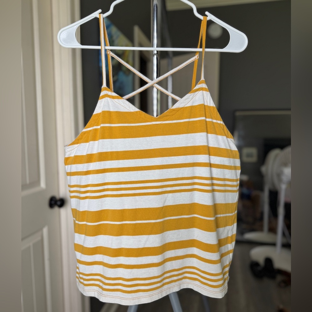 Universal Thread Striped Yellow and White Women's Top